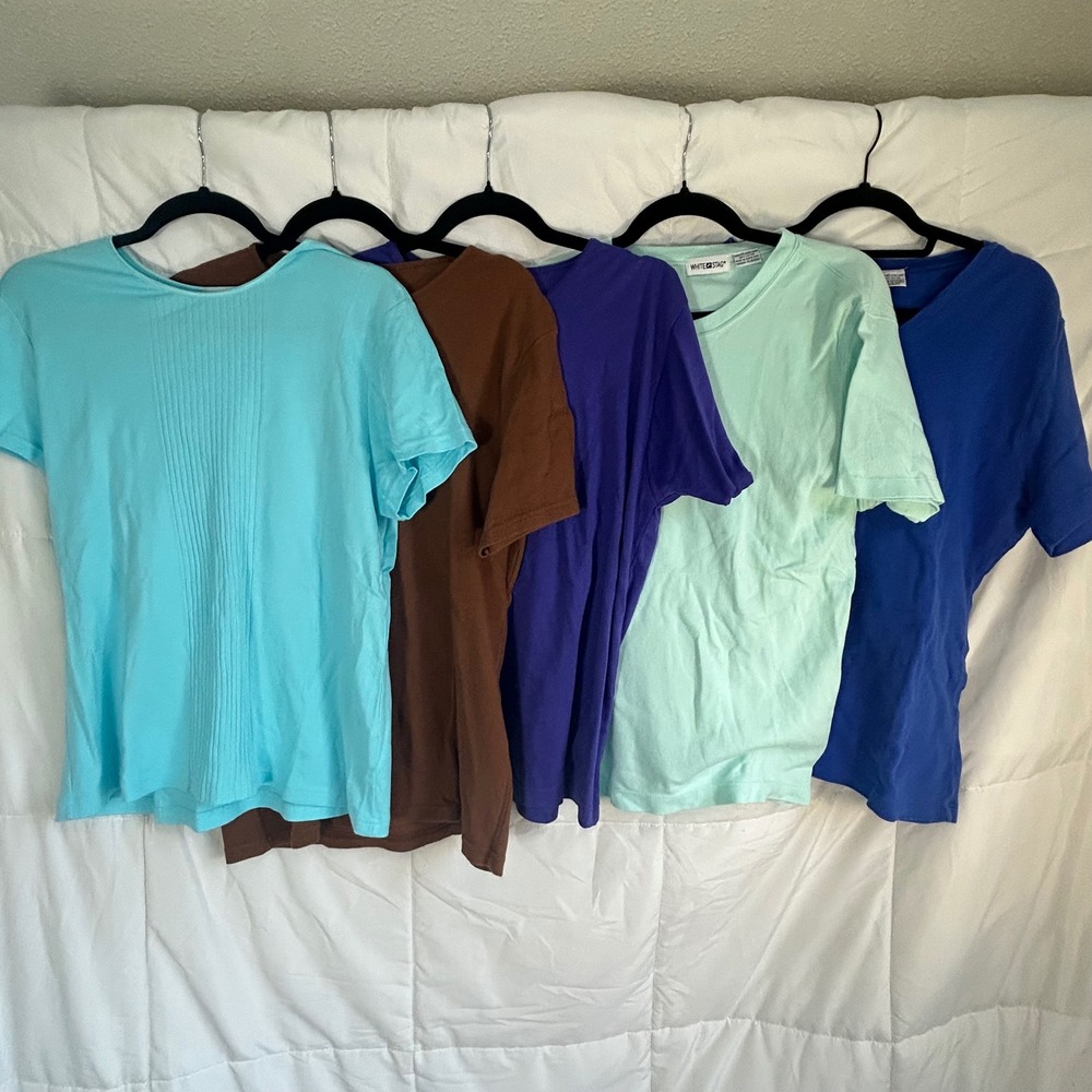 Lot of 5 Womens Basic TShirts Jaclyn Smith Old Navy Cabin Creek Assorted Sz L XL